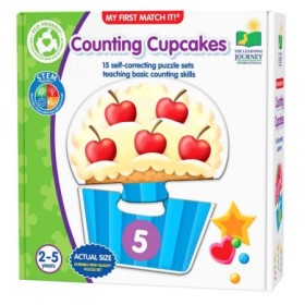 Puzzle Educativ STEM de potrivire Prajituri cu 15 perechi de piese mari si auto-corectante 2-5 ani